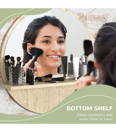 kleankin Wall Mounted Bathroom Mirror Framed Makeup Mirror for Home Decoration