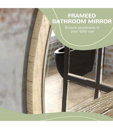 kleankin Wall Mounted Bathroom Mirror Framed Makeup Mirror for Home Decoration