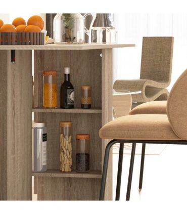 Mobile Drop Leaf Table Kitchen Table Extendable Dining Table w/ Shelves, Wheels
