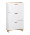 Shoe Storage Cabinet White Particle Board 70L x 23.5W x 122H cm Slimline Design