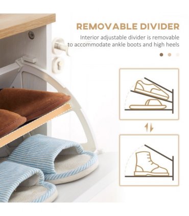 Shoe Storage Cabinet White Particle Board 70L x 23.5W x 122H cm Slimline Design