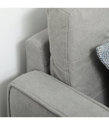 Modern 2 Seater Sofa with Storage Compact Loveseat Sofa for Living Room Grey