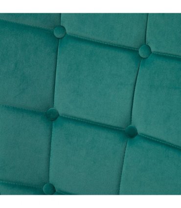 HOMCOM Button Tufted Armchair with Footstool and Gold Tone Steel Legs Dark Green