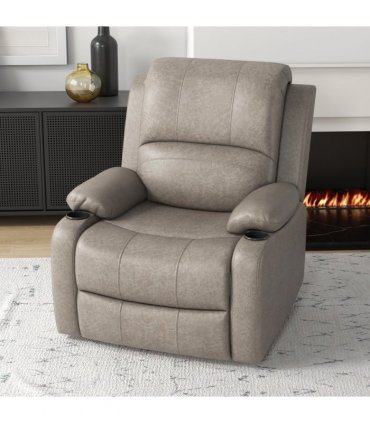 HOMCOM Recliner Armchair for Living Room, Recliner Chair with Cup Holder