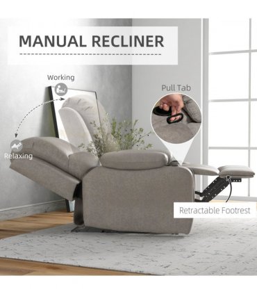 HOMCOM Recliner Armchair for Living Room, Recliner Chair with Cup Holder