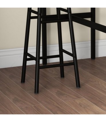 HOMCOM 3 Piece Bar Set, Industrial Kitchen and Chair Set for Small Space, Grey