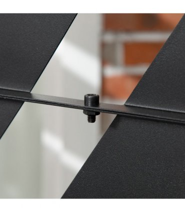 Steel Outdoor Privacy Screen Panel 122L x 45W x 198H cm Black Leaf Design