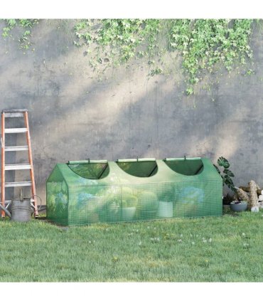 Green PE plastic Mini Greenhouse 180L x 60W x 60H cm for Outdoor Growing