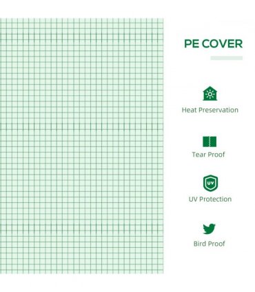 Green PE plastic Mini Greenhouse 180L x 60W x 60H cm for Outdoor Growing