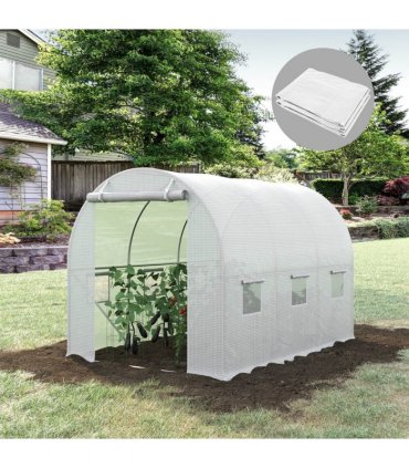 Outsunny 3 x 2 x 2m Replacement Greenhouse Cover w/ Windows, White