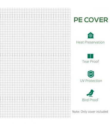 Outsunny 3 x 2 x 2m Replacement Greenhouse Cover w/ Windows, White