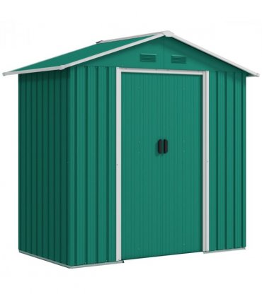 Outsunny 6.5x3.5ft Metal Garden Shed for Garden and Outdoor Storage, Green