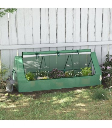 Outsunny Portable Small Polytunnel with Mesh Windows, 240x90x90cm
