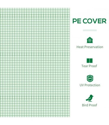 Outsunny Portable Small Polytunnel with Mesh Windows, 240x90x90cm
