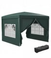 Outsunny 3mx3m Pop Up Gazebo Party Tent Canopy Marquee with Storage Bag Green
