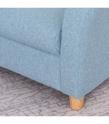 Child Armchair Blue Polyester Wood Frame 44.5H x 49L x 45Wcm 3-6 Years Old