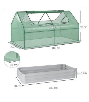Raised Garden Bed Green 0.5mm thick steel plate 185L x 95W x 92H cm Outdoor Use