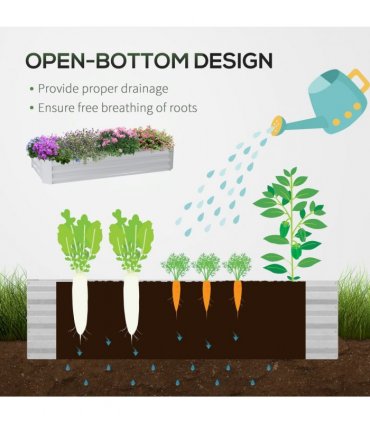Raised Garden Bed Green 0.5mm thick steel plate 185L x 95W x 92H cm Outdoor Use