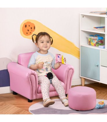Kids Sofa Children Chair Seat Armchair Pink Wood Plastic 25D Fireproof Sponge