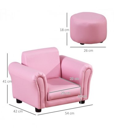 Kids Sofa Children Chair Seat Armchair Pink Wood Plastic 25D Fireproof Sponge
