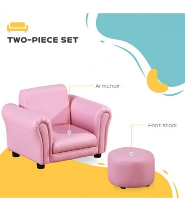 Kids Sofa Children Chair Seat Armchair Pink Wood Plastic 25D Fireproof Sponge