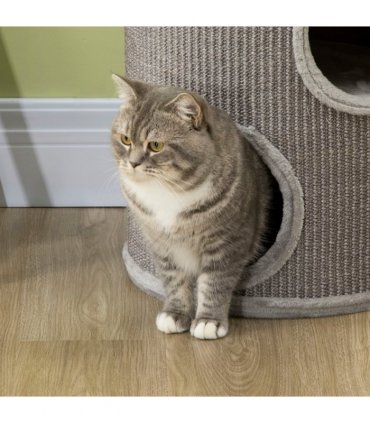Cat Barrel Kitten Tree Tower for Indoor Cats, Covered with Sisal, Cosy Platform