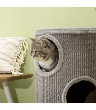 Cat Barrel Kitten Tree Tower for Indoor Cats, Covered with Sisal, Cosy Platform