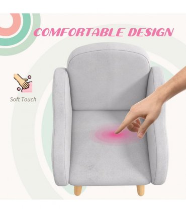 Cloud-Shaped Toddler Armchair, Kids Mini Chair for Playroom, Bedroom - Grey