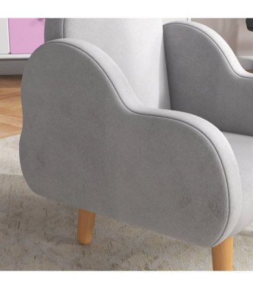 Cloud-Shaped Toddler Armchair, Kids Mini Chair for Playroom, Bedroom - Grey