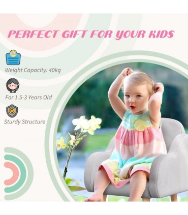Cloud-Shaped Toddler Armchair, Kids Mini Chair for Playroom, Bedroom - Grey