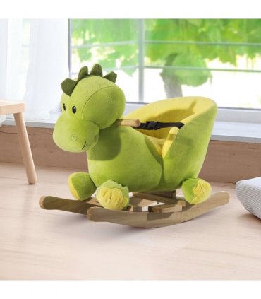 Kids Rocking Horse, Ride-On Horse Toy w/ 32 Songs, for Ages 18+ Months - Green