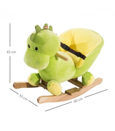 Kids Rocking Horse, Ride-On Horse Toy w/ 32 Songs, for Ages 18+ Months - Green