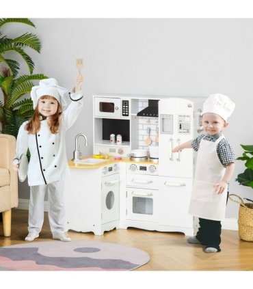 Large Kitchen Playset w/ Full Accessories - White