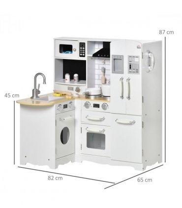 Large Kitchen Playset w/ Full Accessories - White