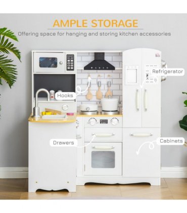 Large Kitchen Playset w/ Full Accessories - White