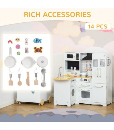 Large Kitchen Playset w/ Full Accessories - White