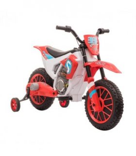 Kids Motorbike Electric Ride-On Toy w/ Training Wheels, for 3-5 Years - Red