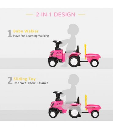 Sliding Car w/Horn Pink 91L x 29W x 44H cm Indoor & Outdoor 12-36 Months