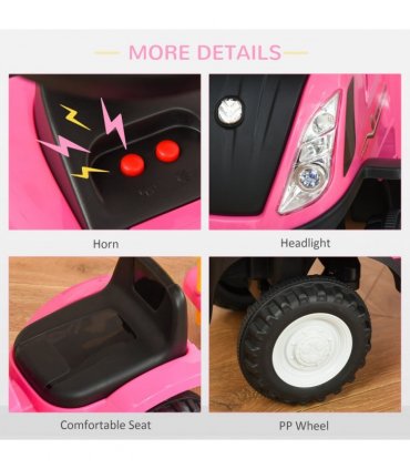 Sliding Car w/Horn Pink 91L x 29W x 44H cm Indoor & Outdoor 12-36 Months