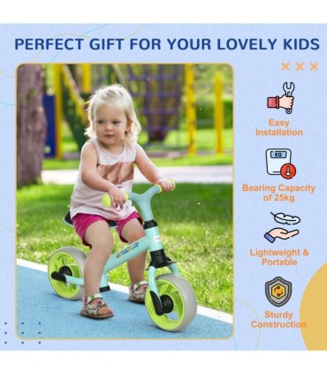 Baby Balance Bike Green Turquoise Black Grey Steel PP PU TPR EVA 18-48 months 8"