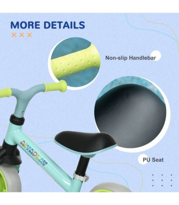Baby Balance Bike Green Turquoise Black Grey Steel PP PU TPR EVA 18-48 months 8"
