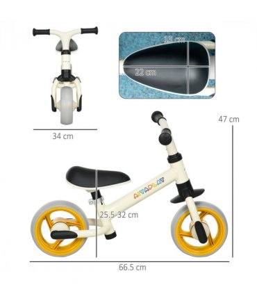 8" Baby Balance Bike w/ Adjustable Seat, Puncture-Free EVA Wheels - Orange