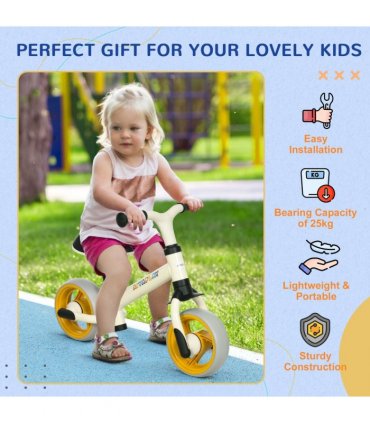 8" Baby Balance Bike w/ Adjustable Seat, Puncture-Free EVA Wheels - Orange