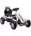 Children Pedal Go Kart w/ Adjustable Seat, Inflatable Tyres, Handbrake - White