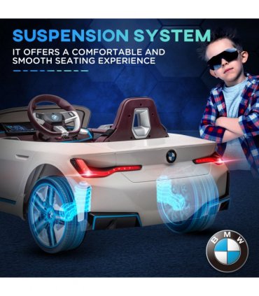 BMW i4 Licensed 12V Kids Electric Ride-On w/ Portable Battery - White
