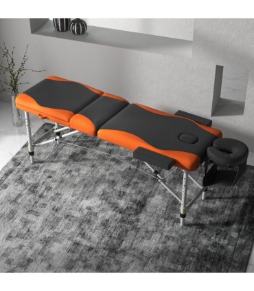 HOMCOM Portable Massage Table Beauty Therapy Couch Bed Spa Aluminum Orange