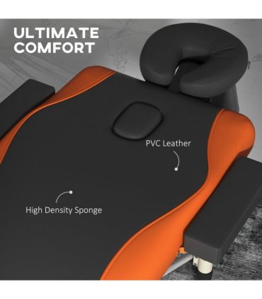 HOMCOM Portable Massage Table Beauty Therapy Couch Bed Spa Aluminum Orange