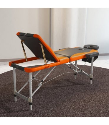 HOMCOM Portable Massage Table Beauty Therapy Couch Bed Spa Aluminum Orange