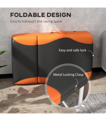 HOMCOM Portable Massage Table Beauty Therapy Couch Bed Spa Aluminum Orange
