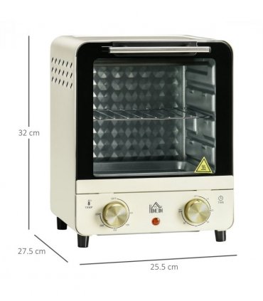 HOMCOM Convection Mini Oven Toaster Oven with Baking Tray Wire Rack Crumb Tray